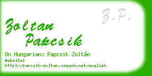 zoltan papcsik business card