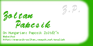 zoltan papcsik business card